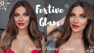 FESTIVE GLAM MAKEUP TUTORIAL | CHRISTMAS GLOW UP 🎄💋