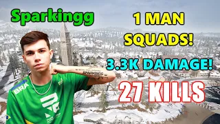 STK Sparkingg - 27 KILLS (3.3K DAMAGE) - 1 MAN SQUADS! - PUBG