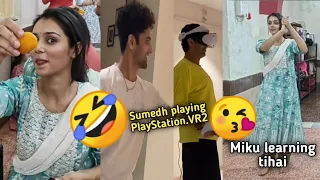 Sumedh playing PlayStation.VR2 😂//Mallika's new dance and funny video😍//#Sumellika Masti video😘