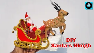 How To make santa Claus Sleigh/Santa Sleigh Christmas decoration/santa claus sleigh making 2023🎄🎅