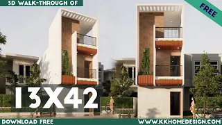 13x42 feet small house design with 4 bedroom