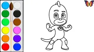 Как нарисовать ГЕККО / мультик раскраска ГЕРОИ В МАСКАХ  для детей / Раскраски малышам