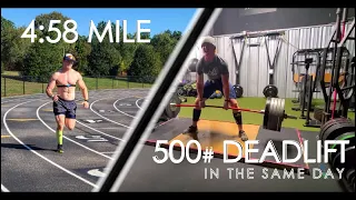 500/5: 500lb Deadlift and a sub 5 minute mile in the same day