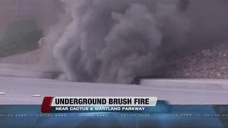 Brush catches fire underground