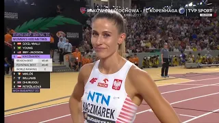 MŚ w LA Budapeszt 2023 Półfinał 400mK bieg 3 Natalia Kaczmarek