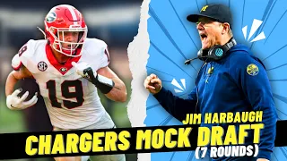 Jim Harbaugh 2024 Los Angeles Chargers NFL Mock Draft | Jim's Strategy?!