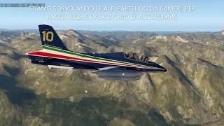 X Plane 11 Vista STUPENDA delle Alpi con MB-339 e low pass a (LIMW)Aosta