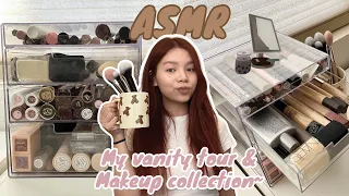 ASMR Vanity tour (my full makeup collection!) 🪞💄 tapping, fidgeting, swatches & mini reviews