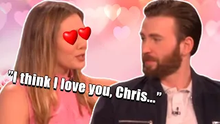 chris evans and elizabeth olsen flirting for 5 minutes and 30 seconds straight