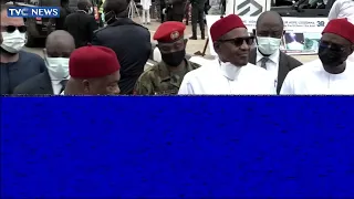 (SEE VIDEO) Buhari Inaugurates Road Projects In Imo