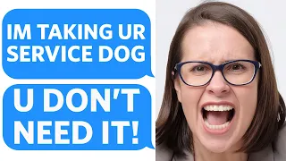 Karen tries to STEAL MY SERVICE DOG... accusing me of FAKING MY DISABILITY - Reddit Podcast