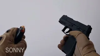 COD Modern Warfare 2 pistol inspect animation in real life. Insane mag flip #cod #cod #games