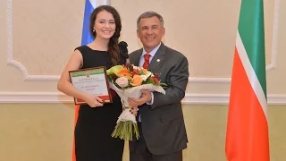 Эльмира на встрече с Президентом Татарстана. 2013 г.
