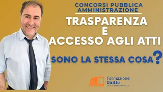 Trasparenza e  diritto di  accesso atti : schema per ricordare e cogliere le differenze