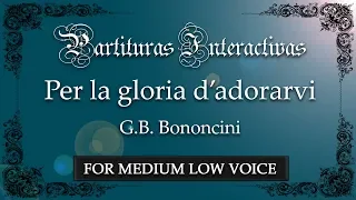 Per la gloria d'adorarvi  KARAOKE FOR MEDIUM LOW VOICE - G.B. Bononcini  - Key: D Major