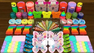 COLORFUL BUTTERFLY ! Mixing random into GLITTER PIPING BAGS SLIME ! Satisfying Diana Slime#536