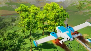 EMERGENCY PLANE LANDING AMONG THE TREES - Airplane Crash in BRICK RIGS #3