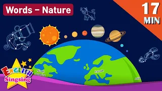 Kids vocabulary Theme "Nature" - Solar System, Geography, Zodiac Sign  - Words Theme collection