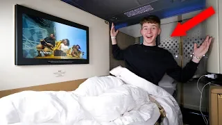 Kid Spends The Night on $21,000 FIRST CLASS Airplane Seat