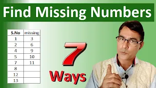 Find Missing Numbers in excel | 7 Methods for find missing serial numbers