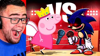 Reacting to SONIC.EXE vs PEPPA PIG Rap Battle!