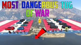 THE MOST DANGEROUS TUG OF WAR INDIAN CARS IN GTA5 || WHO WILL WIN ?