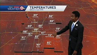 Thursday will be warm, isolated T-storms possible