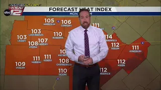 Potential record high today, with heat index values 105+