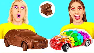 Desafío De Comida Real vs. De Comida Chocolate | Come Solo Dulce 24 horas por TeenChallenge
