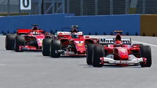 Ferrari F1 2018 vs Ferrari F1 2017 vs Ferrari F1 2004 - Singapore