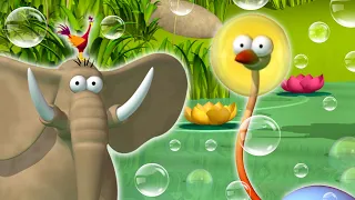 Gazoon | Bubble Trouble Ostrich vs Elephant | Funny Animal Cartoons For Kids By HooplaKidz TV