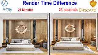 Enscape Tutorial Vray vs Enscape Render time diffrence | enscape interior render | SketchUp Tutorial