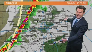 DFW weather: Timeline for Sunday night storms and rain