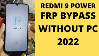 Redmi 9 power frp Bypass | redmi 9 power frp Bypass miui 12.5 | redmi ( M2010J19SI ) frp Bypass