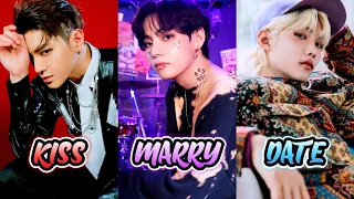 KISS, MARRY & DATE K-POP // Male Idol Edition (very hard) | kpop play 💜