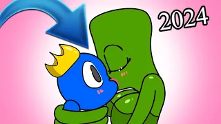 Evolution of Blue x Green Rainbow Friends FlipBook Animation