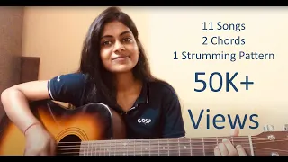 Bollywood Evergreen Songs Mashup | 1 Strumming Pattern DDU UDU | 2 Chords | Super easy for beginners