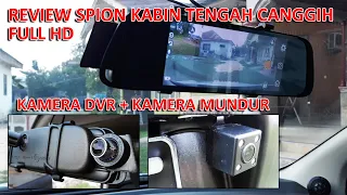 Review and Installation of Rear View Mirror DVR Cameras Cabin FULL HD Dual Lens