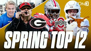 College Football Top 12 Rankings Post Spring & Portal | UGA, Ohio St, FSU, Texas, Oregon, Alabama