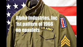 M-65 Jacket  Alpha Industries, Inc 1966 no epaulets.