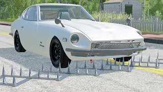 Mobil vs Spikes #1 - BeamNG Drive