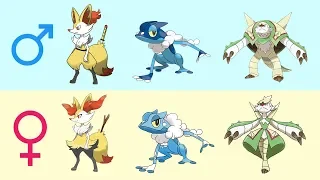 All Gen 6 Starters Pokemon Evolution Gender Difference Fanart