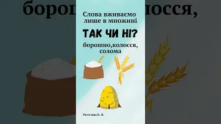 Слова вживаємо  лише в множині  борошно,колосся, солома