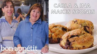 Carla and Ina Garten Make Chocolate-Pecan Scones | From the Test Kitchen | Bon Appétit
