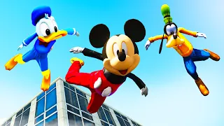 Mickey vs Donald Duck vs Goofy Funny Ragdolls & Fails in GTA 5 #12