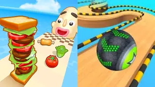 Sandwich Runner + Going Balls - All Level Gameplay Android,iOS,walkthrough