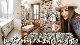 *UPDATE* Bathroom Remodel Under $500 TWO YEARS LATER | Some Regrets + did it hold up???