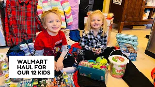 WALMART HAUL FOR OUR 12 KIDS *With Bodhi & Harlee*