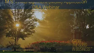 M.S. in Management Application Q&A Webinar