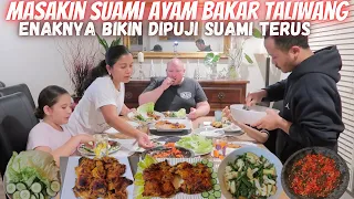 MASAKIN SUAMI BULE AYAM BAKAR TALIWANG KHAS LOMBOK, TUMIS SAYUR, SAMBAL DAN LALAPAN